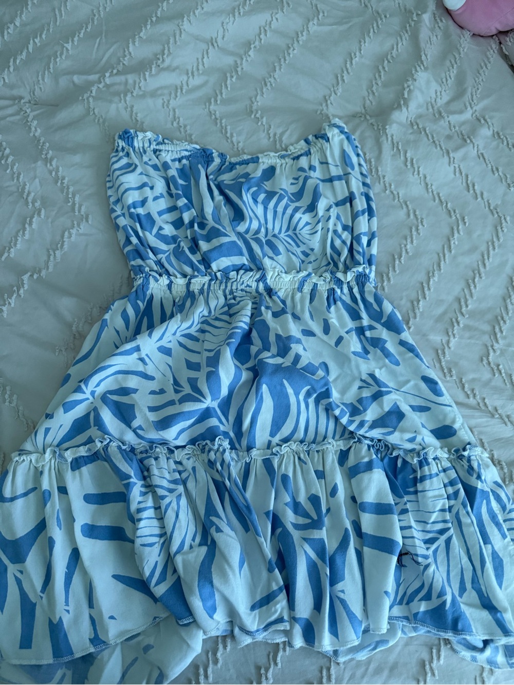 Ocean Drive Light Blue and White Striped Sundress